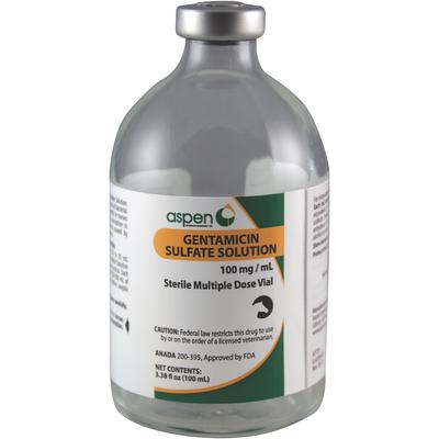 Gentamicin Sulfate Solution, 100mg/mL (Choose 100 mL or 250 mL)