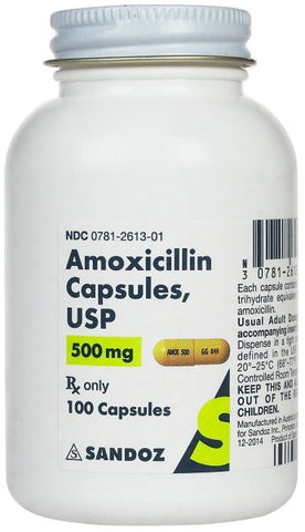 Amoxicillin 500 mg Capsules-Rx-Saratoga Pet Rx-100 count-Saratoga Horse Rx