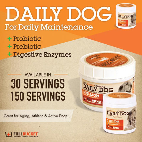 FullBucket Daily Dog - Canine Prebiotic / Probiotic/  Digestive Enzymes - Powder